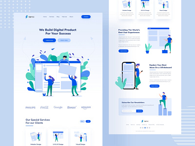 Digital Agency Landing Page agency agency landingpage company creative illustration landingpage product trend ui design visual visual design web design