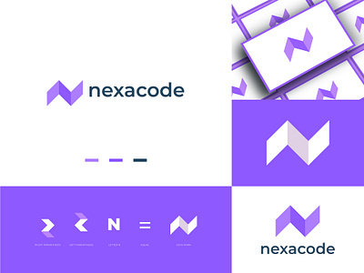 nexacode logo design. app app logo bracket brand identity branding code logo coder codes coding concept creative logo design developer letter mark logo modern logo n logo programmer tech logo web