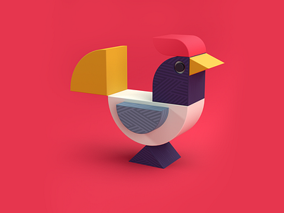 Rooster Cinema4d 3d 3d art bird c4d c4dart chicken cinema 4d cinema4d cock design illustration rooster