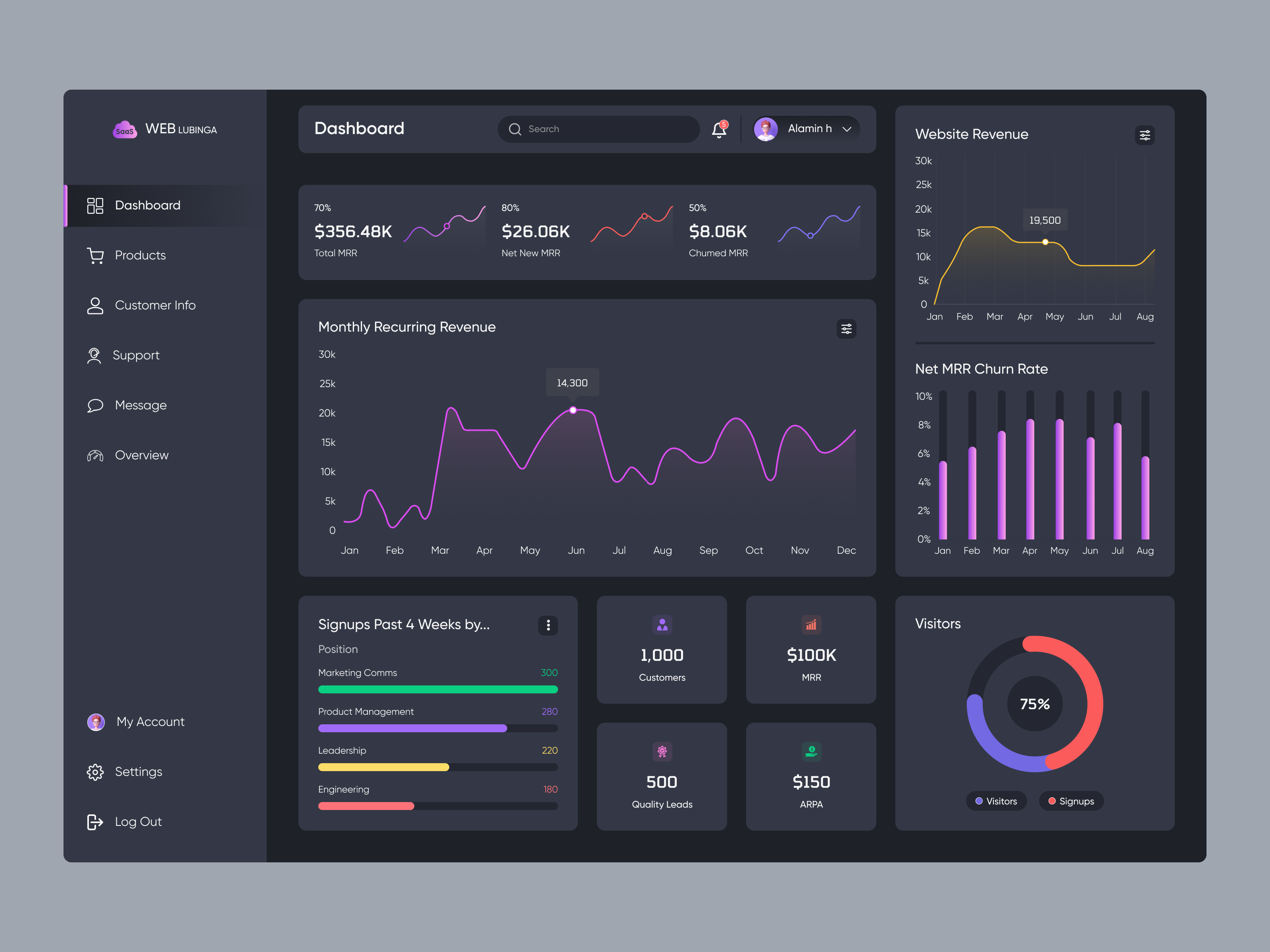 Example of Dashboard Design Concept