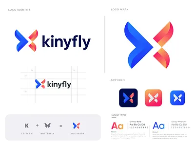 K - logo Design abstract branding butterfly logo design fly logo gredient logo icon illustration k k letter k logo lettermark logo logo design modern logo monogram ui vector