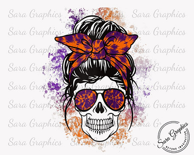 Messy Bun svg, Messy Bun Skull, Tie Dye, Bun Hair, Messy Bun Mom app branding desi design graphic design icon illustration logo motion graphics typography ui ux vector