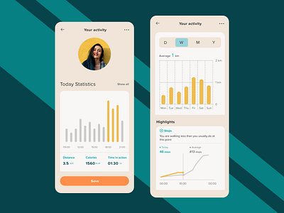 Health and activity app design ui ux