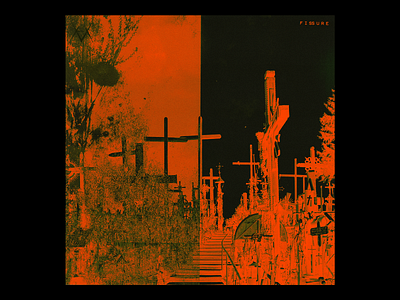 𝙵 𝙸 𝚂𝚂 𝚄 𝚁 𝙴 black cemetary church design graphic graveyard half minimal red split type typography