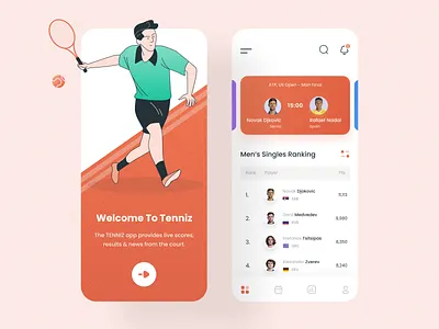 Tennis App UI app app design mobile app ui uidesign uiux