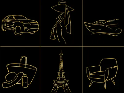 Icon set gold edition 2d adobe illustrator branding character color design graphic design icon icon design icon set illustration logo motion graphics special typography ui unique ux vector vector illustration