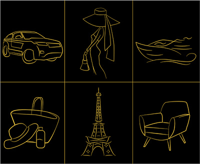 Icon set gold edition 2d adobe illustrator branding character color design graphic design icon icon design icon set illustration logo motion graphics special typography ui unique ux vector vector illustration