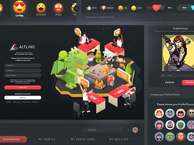 Altling Web Design branding design gaming illustration landing page logo social network ui ui kit ux