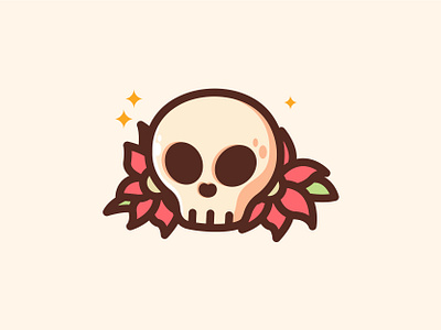 Skull Flowers cartoon character creepy cute design día de muertos eyes flowers halloween heart horror illustration japan jaysx1 kawaii logo mascot print skull sweet