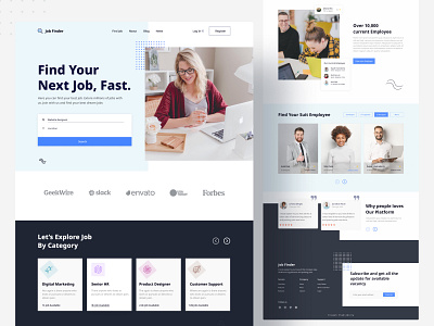 Job Finder Landing Page concept || 2021 dribbble best shot exciting jobs find a job find candidates find your job homepage job finder job finding job landing page job web job website post a job rupak rupak design search jobs uiux web web design website website design