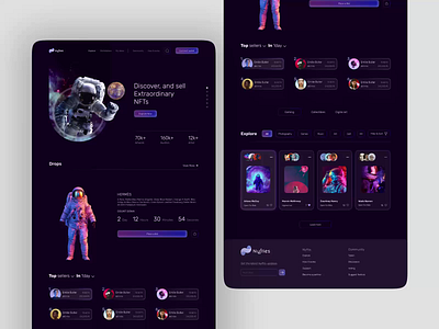 NFT marketplace 3d animation art branding concept design graphic design illustration landingpage logo marketplace motion graphics nft ui uiux
