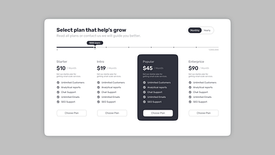 Pricing buy plan choose plan dahsboard dailyui dailyuidesign design figma month monthly plan plan pricing pricing page select plan ui uidesign uiux web web design yearly plan