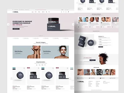 Cosmetics Ecommerce Website beauty beautyproducts businessowne cosmetics design e commerce ecommerce landing page magento2 minimalist onlineshop onlinestore packagingdesign skincare ui ux web webdesign webpage webstore