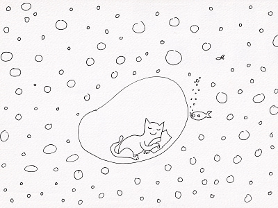 Cat in sea 2021 art cat cute illustration kids illustration sea sketch