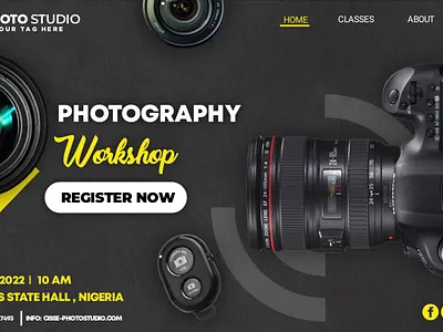 Photography Banner design graphic design ui ux web web design