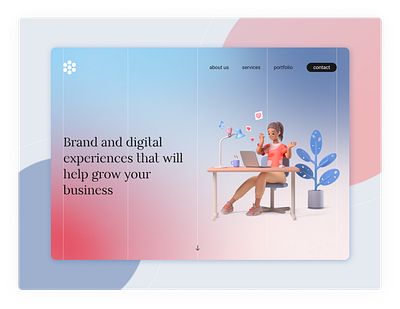 Landing page design for the brand and digital agency daily 100 challenge dailyui dailyuichallenge design landing page ui ui design uidesign