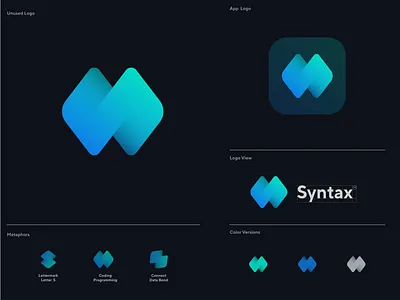 Syntax Logo Design app arrow brackets brand identity branding code connect development gradient graphic design icon illustration logo logo design logo designer logo inspiration modern logo programming s connect logo web
