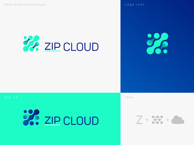 Zip cloud logo dailylogochallenge dailyulogo design graphic illustrator typo vector