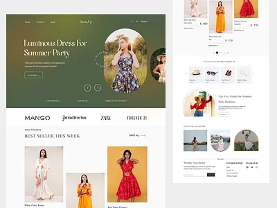 Fashion Dress Landing Page appledesign fashionapp fashionweb illustration nft uidesign