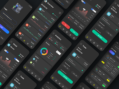 criptocurrency-darkmode app design bitcoin app creative design criptocurrency criptocurrency app dark mode trading trading app ui ux