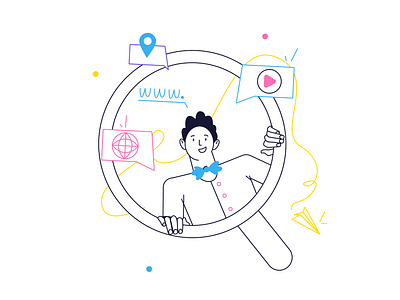 Search from Teenagers 📱💥 character colorful design illustration kapustin linear look outline resources search set vector