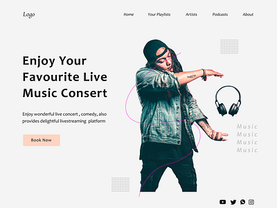 Music Landing Page music song ui uitemplate