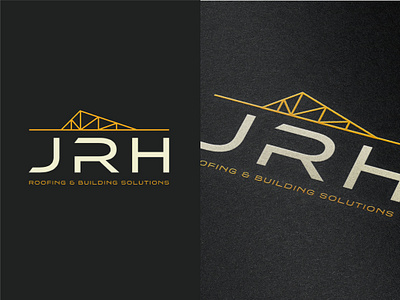 JRH Roofing & Building Solutions - Logo black design brand identity branding building logo business cards company logo design graphic design icon logo logo logo design minimal branding monogram roofing logo sans serif structure logo