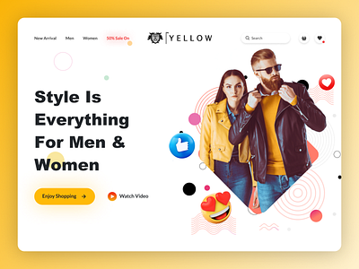 Yellow Brand - Online Shop clean clean ui design e commerce e commerce website illustration landing page landing page desing online shop online shop website ui ui design uidesign ux ux design