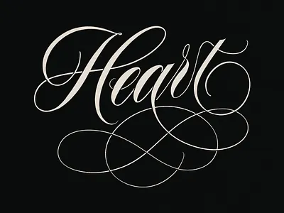 Heart - Spencerian Lettering Script bold calligraphy cursive elegant flourishing handlettering heart lettering lettering artist lettering designer ornamental script script lettering spencerian spencerian lettering type typography