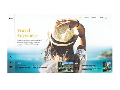 Travel Website Header UI - Adobe XD adobe xd branding design travel ui website