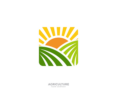 Agricultural agricultural agriculture brand creative design farm farmer farms icon idea identity illustration logo modern natural nature ricefield rural sun sunset