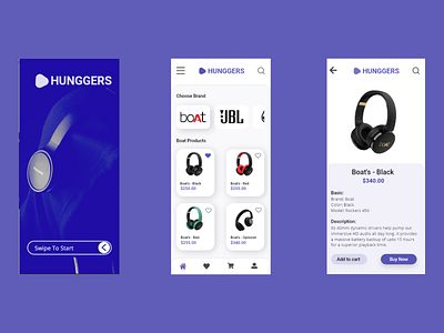 E-Commerce Headphones Shop - Adobe XD adobe xd application branding design ecommerce ui