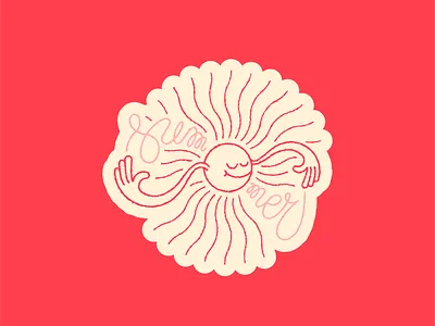 Sun Stories - Summer badge circular cute illustration monoline personalproject sticker summer sun sun stories texture vector