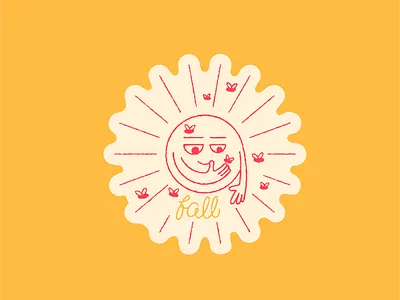 Sun Stories - Fall autumn cute fall fruit fly hand drawn ill illustration monoline personal project seasons sun sun stories texture vector