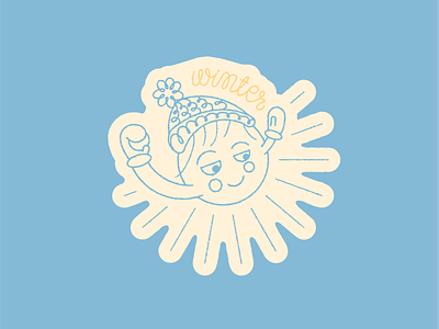 Sun Stories - Winter cute freezing hand drawn illustration mittens monoline personal project season snow sun sun stories texture vector warm winter