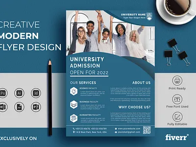 University Admission Flyer Design banner brand branding brochure business business card college compay corporate design flyer graphic design illustration logo marketing motion graphics poster print school university