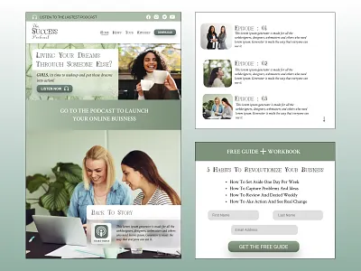 The Success Podcast UI design website branding buisness design feminine figma graphic design logo podcast stylish font ui ux website