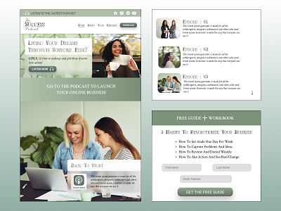 The Success Podcast UI design website branding buisness design feminine figma graphic design logo podcast stylish font ui ux website