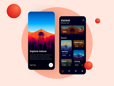 asmr sounds app concept android app appdesign appui asmr asmr sound design figmadesign firewatch graphic design graphics illustration illustration design ios app mindfulness app motion graphics sleep app ui uidesign uiux uiuxdesign