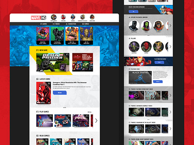 Marvel HQ Website branding design ui ux website