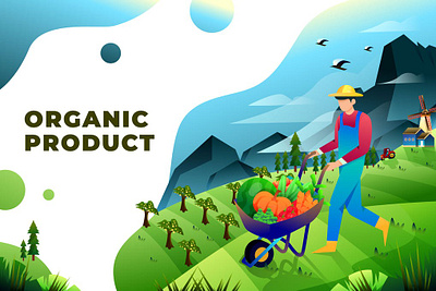 Organic Product - Vector Illustration 3d 3d animation 3d art 3d illustration app concept design illustration landing landing page landing pages logo page pages ui ux web web design web development website