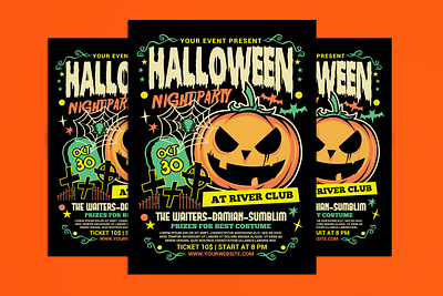 Halloween Night Party Flyer design flyer flyer design flyer template flyers halloween halloween flyer halloween flyers illustration logo poster poster design poster template posters print print design print template printable printing template