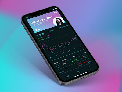 Social Investing App branding dataviz design ui