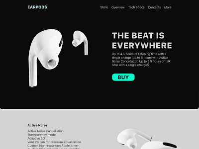 EarPods Landing 3d blender3d design landing ui ux