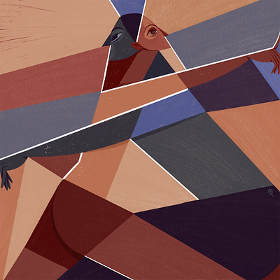 Apart Together avant garde characterillustration freelance illustrator geometry illustration illustrator minimal illustration