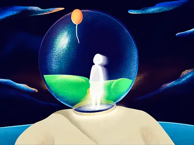 Hello World character concept digital ipad lonely planet procreate texture