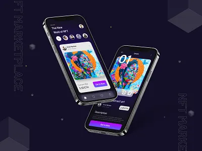 NFT Mobile App app art app artwork artwork cryptocurrency branding clean design minimal mobile mobile app mobile ui nft nft app nft art nft crypto nft mobile app trade ui ux