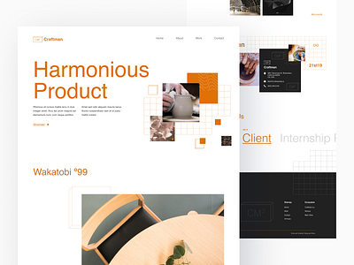 Craftman Landingpage Exploration branding clean design editorial flat graphic design hero homepage landing page layout minimal minimalism modern ui website