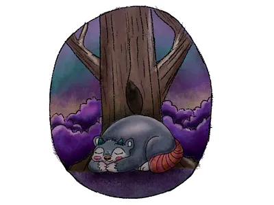 Sleepy Forest bear forest monster night sleep sleepy tree