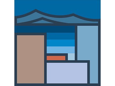 Through the Window animation badge building china city comic design geometric icon illustration journey minimal minimalism mountain sea shenzhen vector